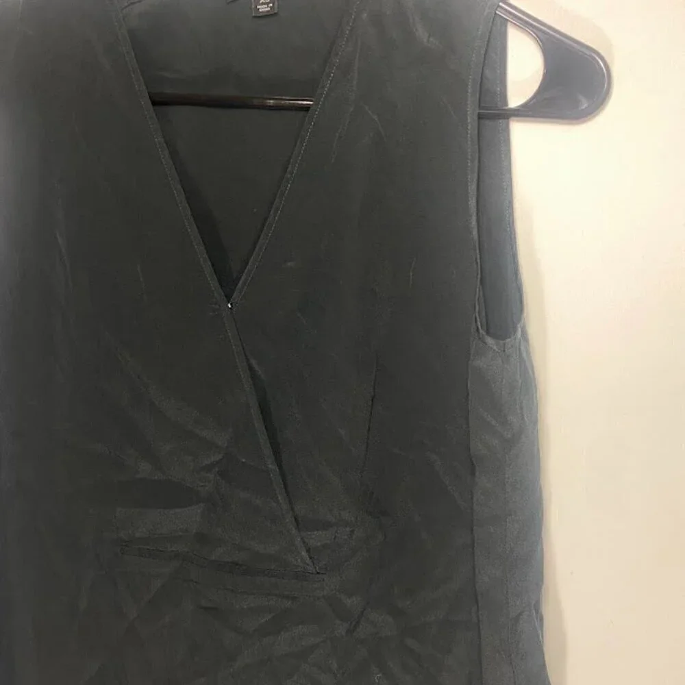 J Crew 365 Black Silk Sleeveless Blouse